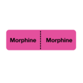 Nevs IV Drug Line Label - Morphine/Morphine 7/8" x 3" Flr Pink w/Black N-6803
